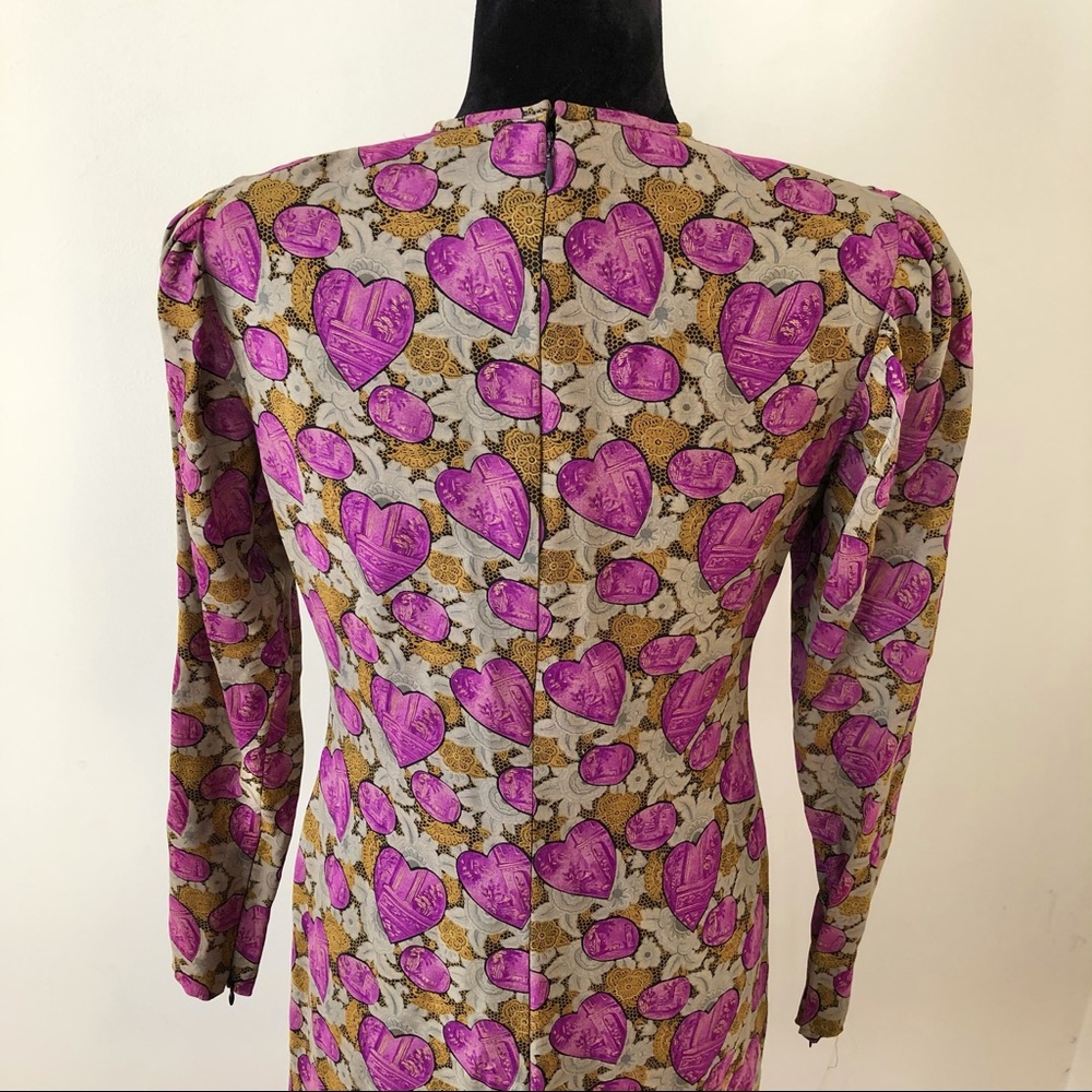 Richilene Dress Midi Puff Sleeves Vintage - Picture 7 of 8